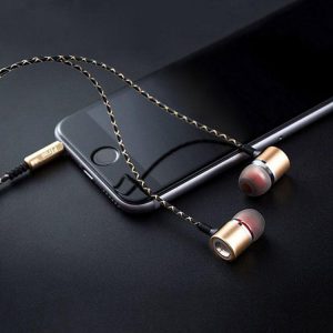 PTron Flux In-Ear Stereo Headphone With Noise Cancellation (Gold)